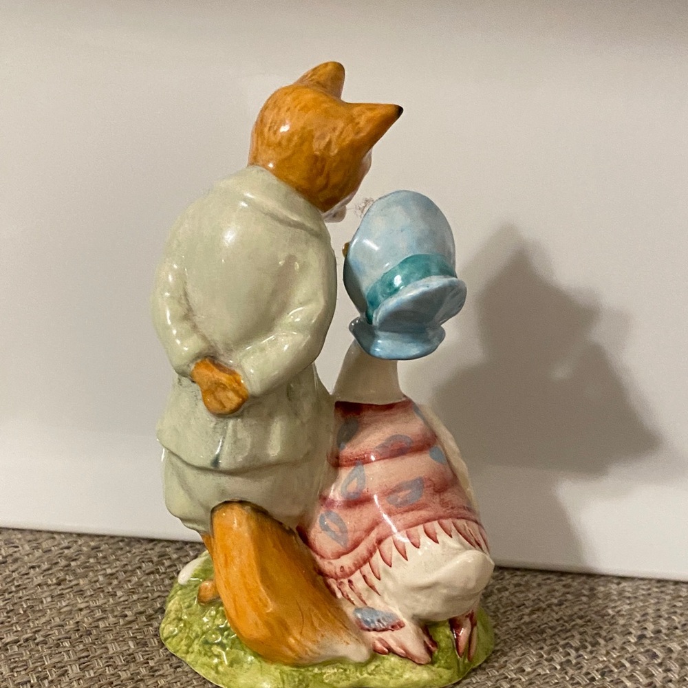 1980s Royal Albert Fox and Goose Figurine - Blue and Brown - Picture 4 of 7